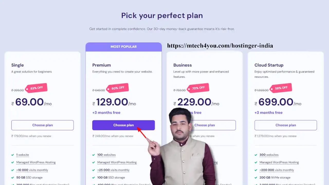 Pick your perfect plan to start a blog with hostinger