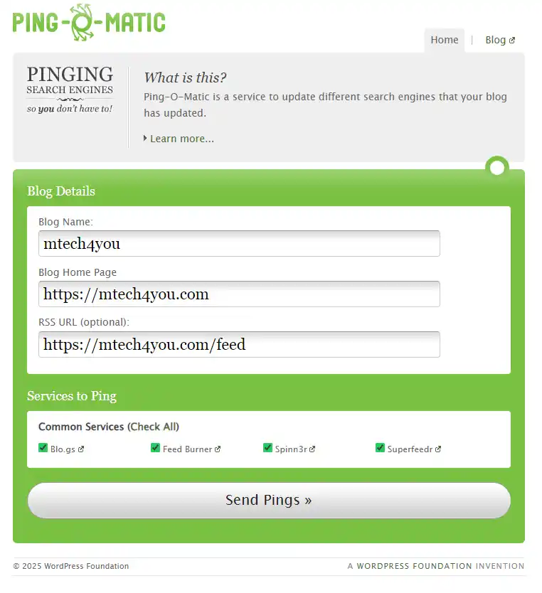 pingomatic free blog ping service rss feed submission pingomatic free blog ping service rss feed submission